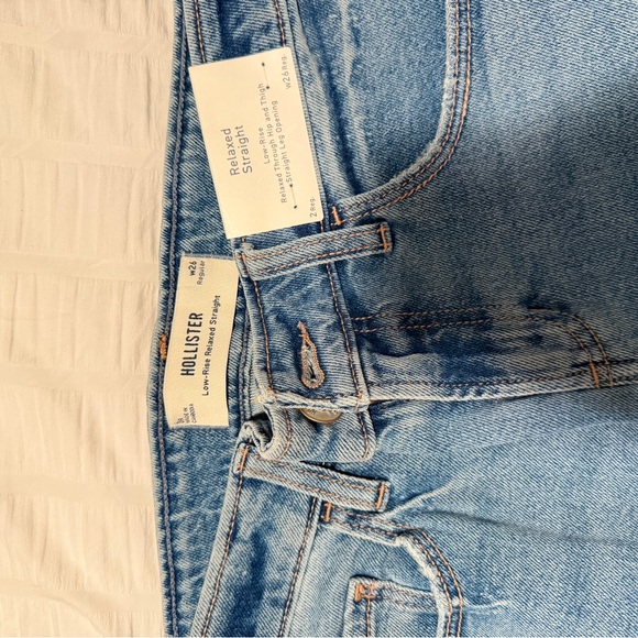 Hollister Women's Low-rise Straight Leg Jeans - Light Blue - Picture 2 of 3